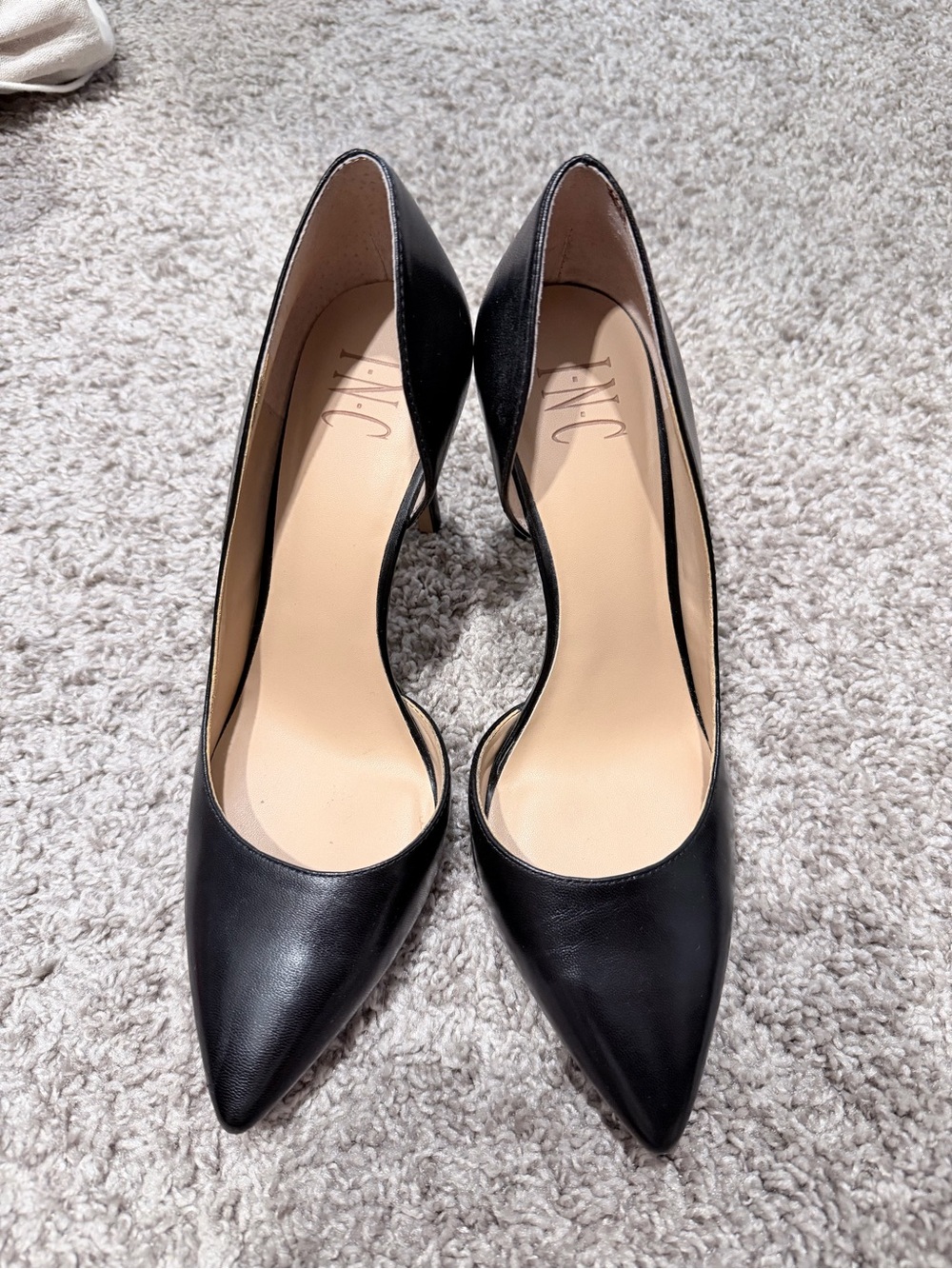 INC International Concepts Black Pointed-Toe D'Orsay Pumps